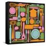 Kitchen Utensils - Seamless Pattern-kytalpa-Framed Stretched Canvas