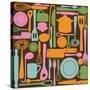 Kitchen Utensils - Seamless Pattern-kytalpa-Stretched Canvas