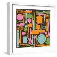 Kitchen Utensils - Seamless Pattern-kytalpa-Framed Art Print