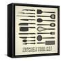 Kitchen Utensils Set-vreddane-Framed Stretched Canvas