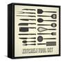 Kitchen Utensils Set-vreddane-Framed Stretched Canvas