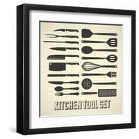 Kitchen Utensils Set-vreddane-Framed Art Print