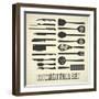 Kitchen Utensils Set-vreddane-Framed Art Print