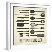 Kitchen Utensils Set-vreddane-Framed Art Print
