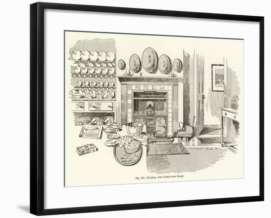 Kitchen, with Double-Oven Range-null-Framed Giclee Print