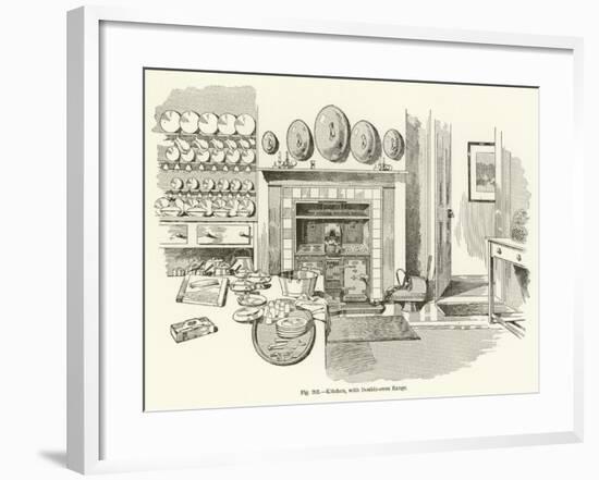 Kitchen, with Double-Oven Range-null-Framed Giclee Print