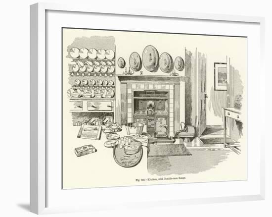 Kitchen, with Double-Oven Range-null-Framed Giclee Print