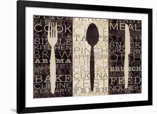 Kitchen Words Trio-Pela Design-Framed Art Print