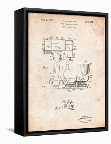 Kitchenaid Kitchen Mixer Patent-Cole Borders-Framed Stretched Canvas