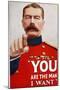 Kitchener Poster Recruitment Poster Featuring Kitchener: "You are the Man I Want"-null-Mounted Photographic Print