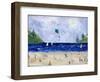 Kite Flying At The Beach-sylvia pimental-Framed Art Print