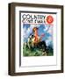 "Kite Flying," Country Gentleman Cover, March 1, 1935-Henry Hintermeister-Framed Giclee Print