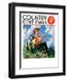 "Kite Flying," Country Gentleman Cover, March 1, 1935-Henry Hintermeister-Framed Giclee Print