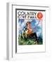 "Kite Flying," Country Gentleman Cover, March 1, 1935-Henry Hintermeister-Framed Giclee Print