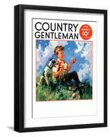 "Kite Flying," Country Gentleman Cover, March 1, 1935-Henry Hintermeister-Framed Giclee Print