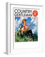 "Kite Flying," Country Gentleman Cover, March 1, 1935-Henry Hintermeister-Framed Giclee Print