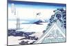 Kite Flying in View of Mount Fuji-Katsushika Hokusai-Mounted Premium Giclee Print