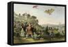 Kite Flying-Thomas Allom-Framed Stretched Canvas