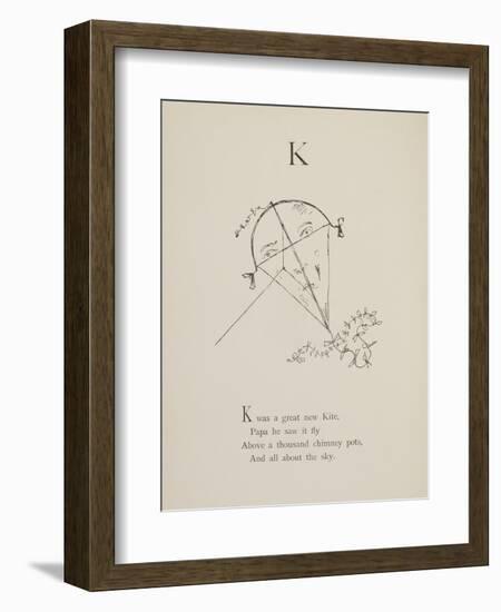 Kite Illustrations and Verses From Nonsense Alphabets Drawn and Written by Edward Lear.-Edward Lear-Framed Giclee Print