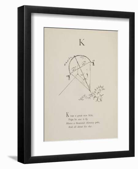 Kite Illustrations and Verses From Nonsense Alphabets Drawn and Written by Edward Lear.-Edward Lear-Framed Giclee Print