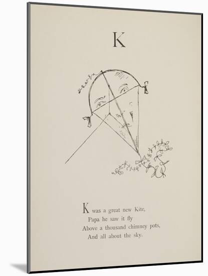 Kite Illustrations and Verses From Nonsense Alphabets Drawn and Written by Edward Lear.-Edward Lear-Mounted Giclee Print