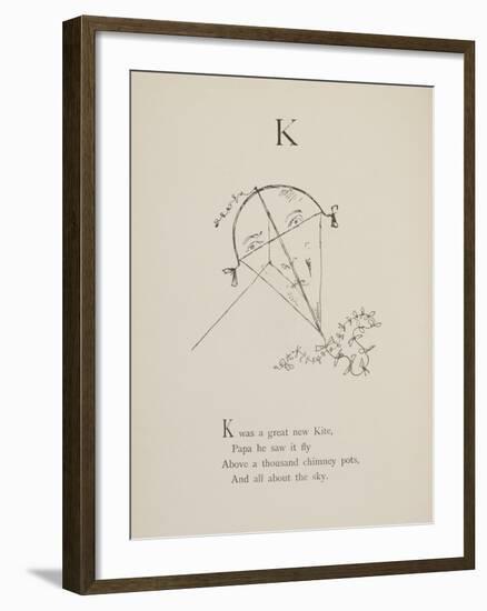 Kite Illustrations and Verses From Nonsense Alphabets Drawn and Written by Edward Lear.-Edward Lear-Framed Giclee Print