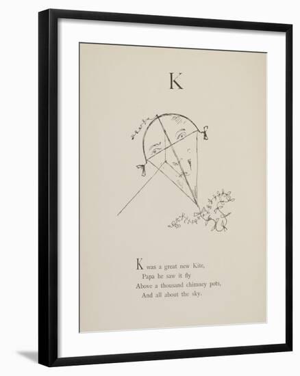 Kite Illustrations and Verses From Nonsense Alphabets Drawn and Written by Edward Lear.-Edward Lear-Framed Giclee Print