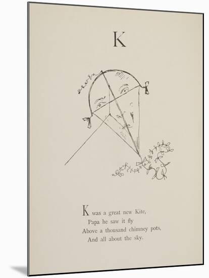 Kite Illustrations and Verses From Nonsense Alphabets Drawn and Written by Edward Lear.-Edward Lear-Mounted Giclee Print