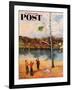 "Kite in the Tree" Saturday Evening Post Cover, March 10, 1956-John Clymer-Framed Giclee Print