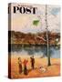 "Kite in the Tree" Saturday Evening Post Cover, March 10, 1956-John Clymer-Stretched Canvas