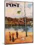 "Kite in the Tree" Saturday Evening Post Cover, March 10, 1956-John Clymer-Mounted Giclee Print