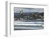 Kite Surfer with Airport in Background, Lyall Bay, Wellington, North Island, New Zealand, Pacific-Nick Servian-Framed Photographic Print