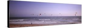 Kite Surfers over the Sea, Waddell Beach, Waddell Creek, Santa Cruz County, California, USA-null-Stretched Canvas