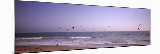 Kite Surfers over the Sea, Waddell Beach, Waddell Creek, Santa Cruz County, California, USA-null-Mounted Photographic Print