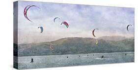 Kite Surfers-Pete Kelly-Stretched Canvas