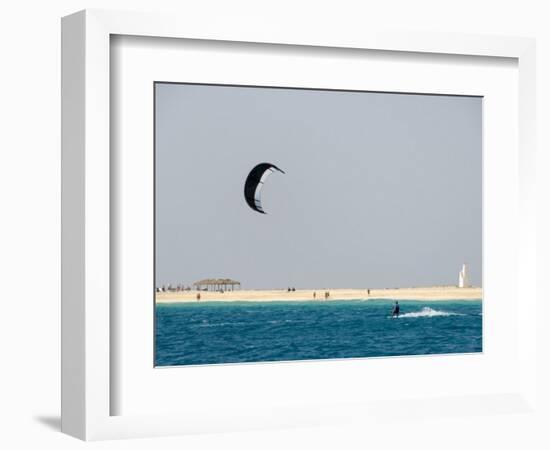 Kite Surfing at Santa Maria on the Island of Sal (Salt), Cape Verde Islands, Africa-R H Productions-Framed Photographic Print