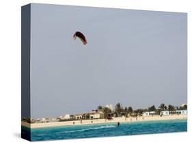 Kite Surfing at Santa Maria on the Island of Sal (Salt), Cape Verde Islands, Africa-R H Productions-Stretched Canvas