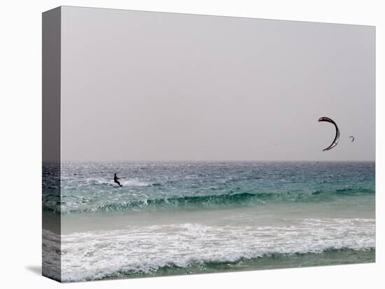 Kite Surfing at Santa Maria on the Island of Sal (Salt), Cape Verde Islands, Africa-R H Productions-Stretched Canvas