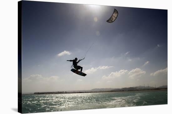 Kite Surfing on Red Sea Coast of Egypt, North Africa, Africa-Louise-Stretched Canvas