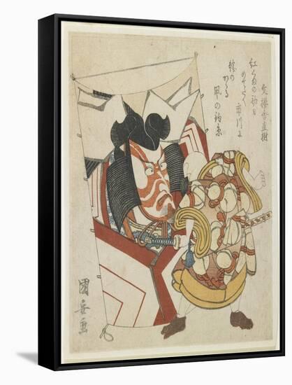 Kite with an Actor's Face-Utagawa Kuniyasu-Framed Stretched Canvas