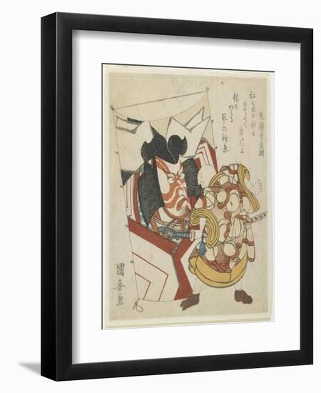 Kite with an Actor's Face-Utagawa Kuniyasu-Framed Giclee Print