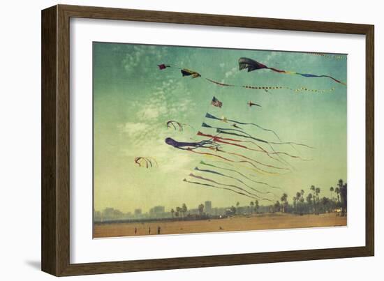 Kites and Beach-Lantern Press-Framed Art Print