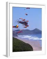 Kites Flying on the Oregon Coast, USA-Janis Miglavs-Framed Photographic Print