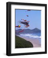 Kites Flying on the Oregon Coast, USA-Janis Miglavs-Framed Photographic Print