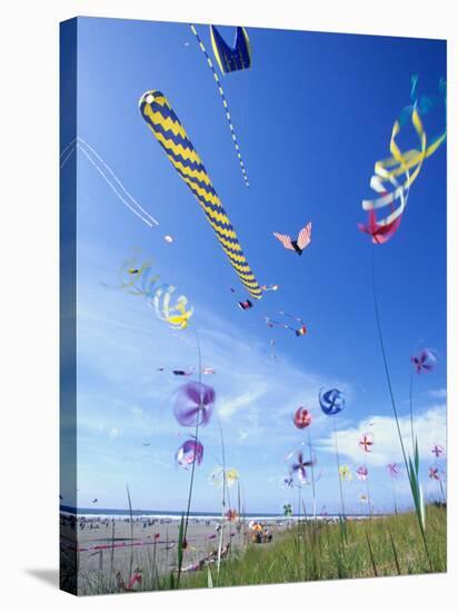 Kites on the Beach, Long Beach, Washington, USA-Merrill Images-Stretched Canvas