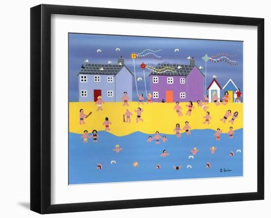 Kites on the Beach-Gordon Barker-Framed Giclee Print