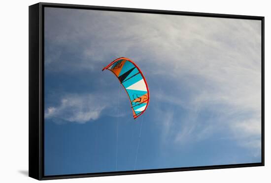Kitesurfers at Utah Lake, Near Salt Lake City Utah-Carlo Acenas-Framed Stretched Canvas