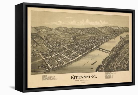 Kittanning, Pennsylvania - Panoramic Map-Lantern Press-Framed Stretched Canvas