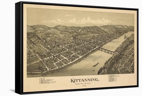 Kittanning, Pennsylvania - Panoramic Map-Lantern Press-Framed Stretched Canvas