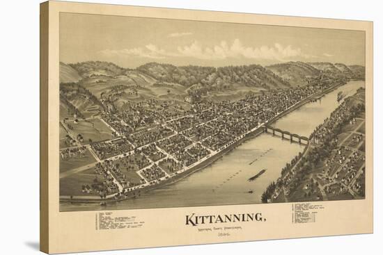 Kittanning, Pennsylvania - Panoramic Map-Lantern Press-Stretched Canvas